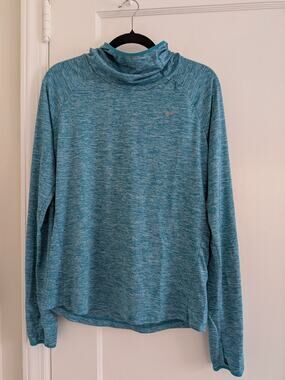 Nike Dri-Fit Women's Blue Hooded Running Long Sleeve Top Shirt M